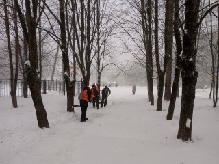 сегодня по всему округу проходят снежные субботники - фото - 8