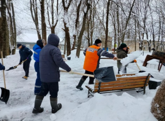 сегодня в Духовщине прошел очередной зимний субботник - фото - 10
